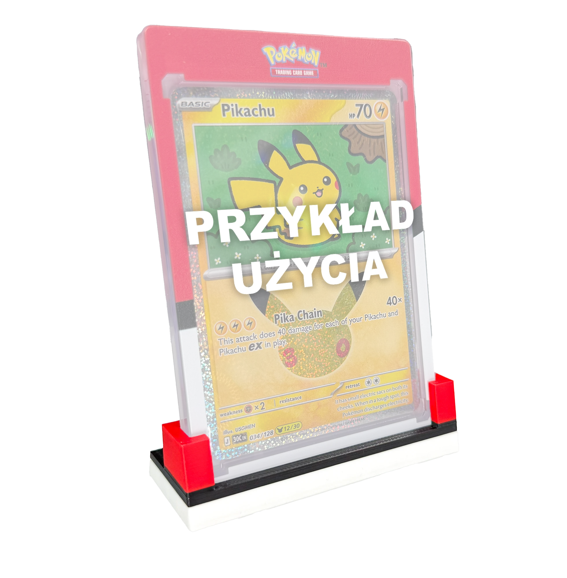 Podstawka na holder magnetyczny - biało-czarno-czerwona